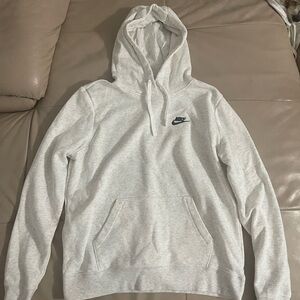 Nike Light Gray Pullover Hoodie with Black Logo